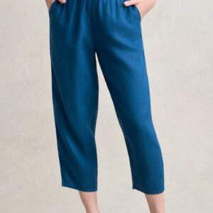 Linen Crop Pant - Midnight