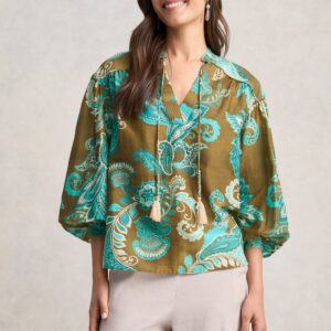 Cotton Silk Blouse - Statement Paisley