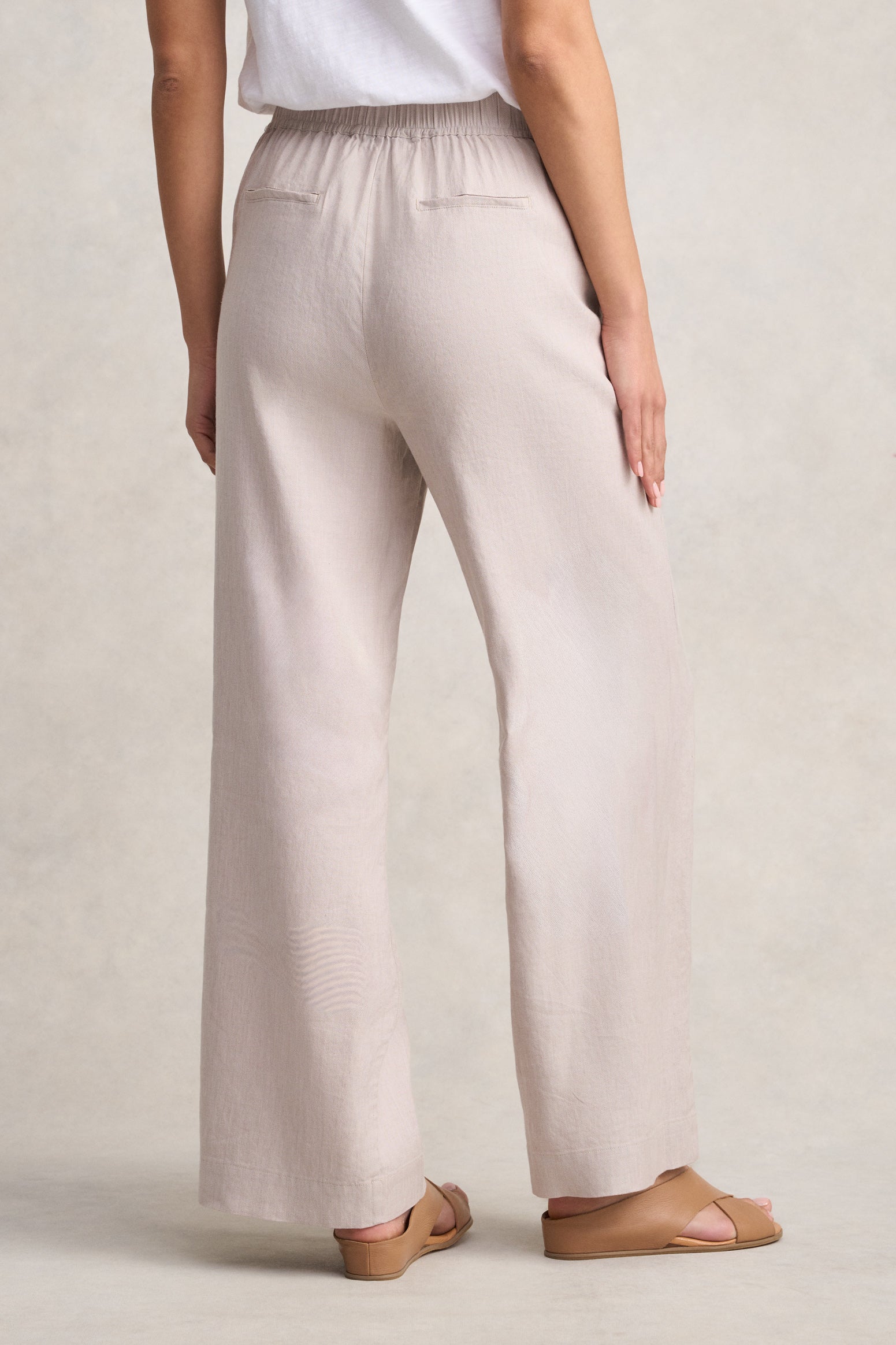 Wide Leg Full Length Pant - Bone