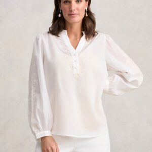 Embroidered Blouse - Cream