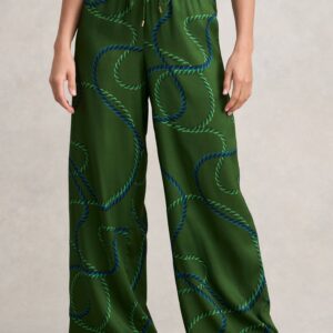 Viscose Pull On Print Pant - Rope Print