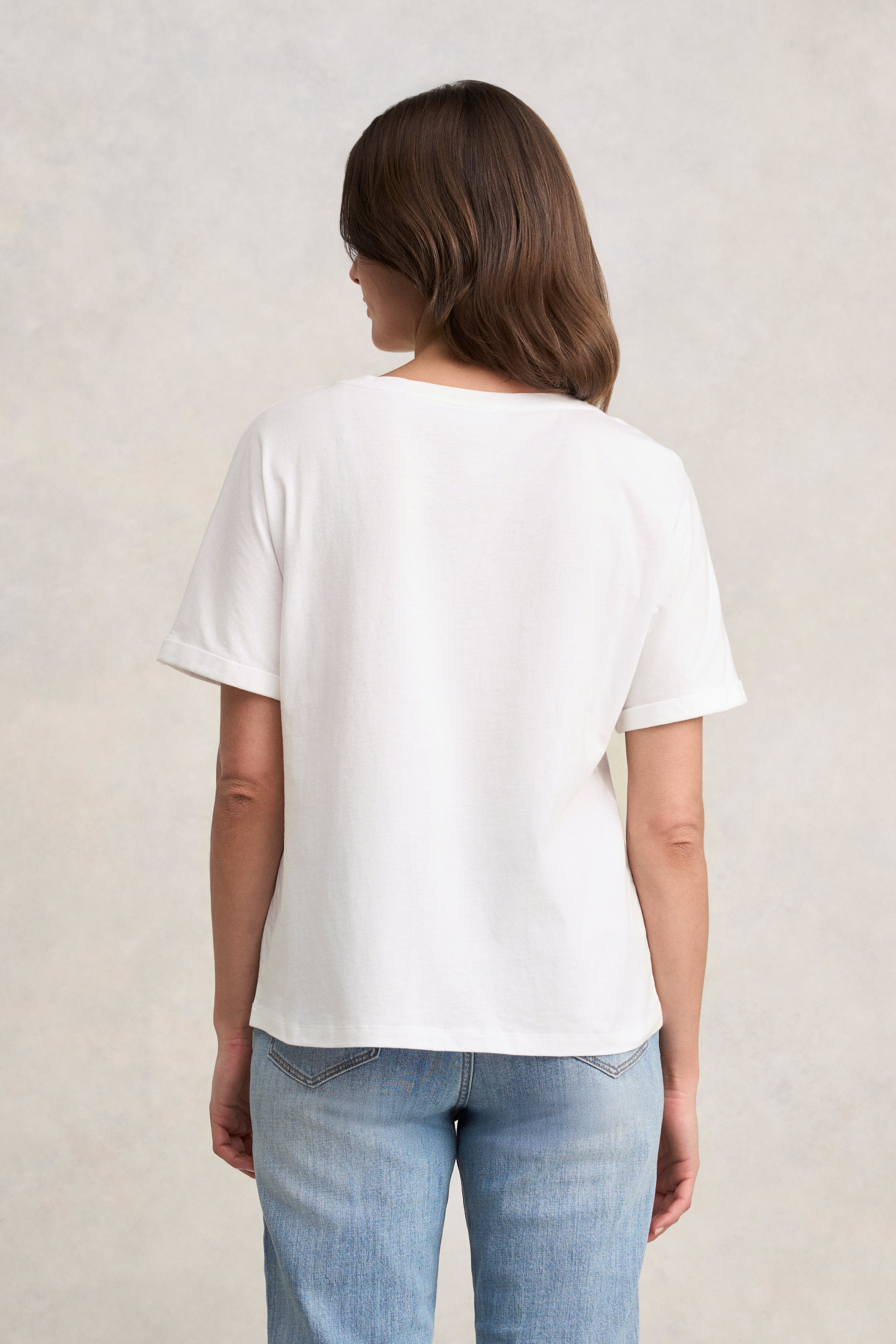 Cotton Appliqué T-Shirt - White