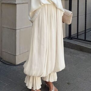 Structured Puff Ankle Chic Casual Pants