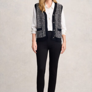 Tape Yarn Vest - Black Multi