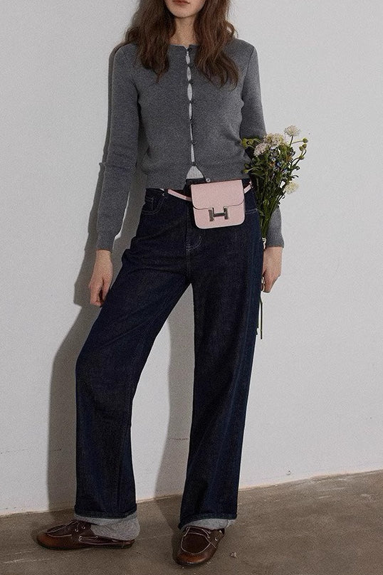Colorblock Fake Two Piece Cardigan