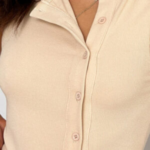 Ribbed Button Basic Cardigan