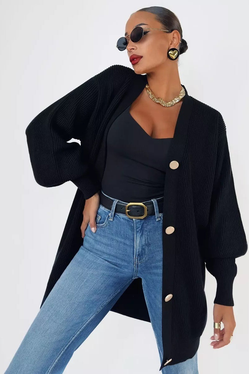 Solid Color Relaxed Knit Cardigan
