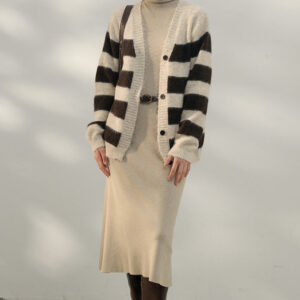 Relaxed Stripe Knit Cardigan