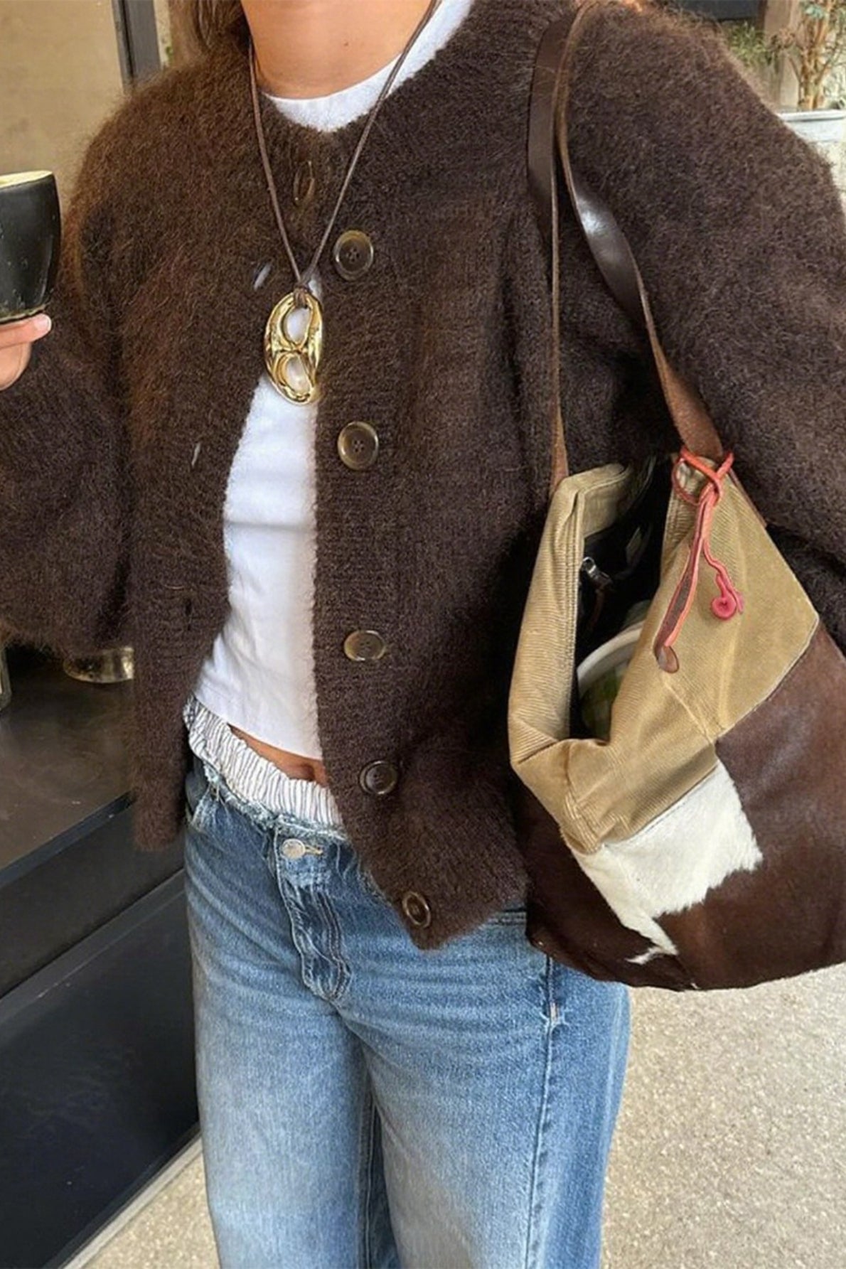 Minimalist Button Long Sleeve Cardigan