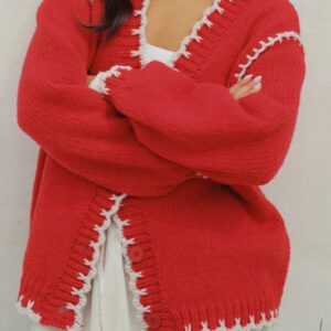 Vintage Cable Knit V Neck Button Cardigan