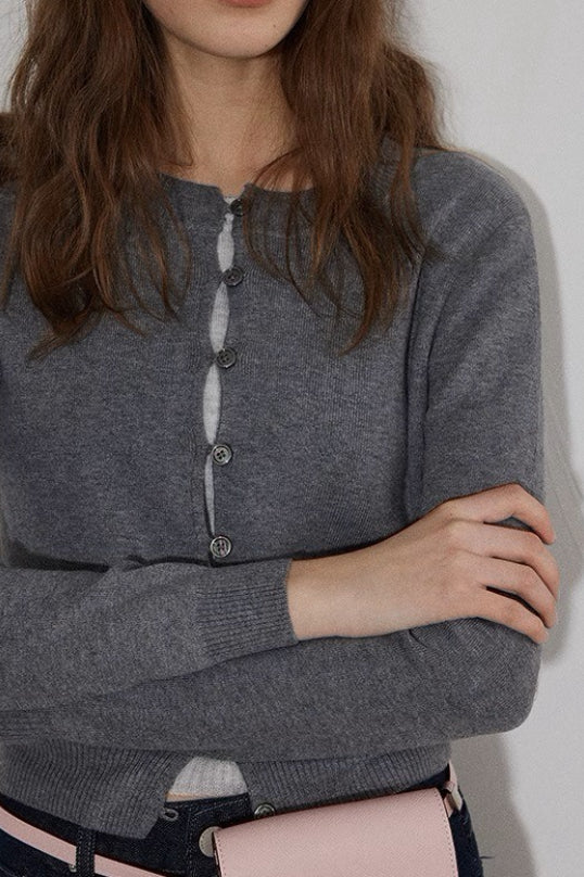 Colorblock Fake Two Piece Cardigan