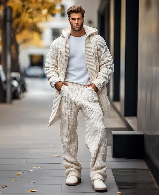 Men's Casual Loose Solid Color Knit Pants